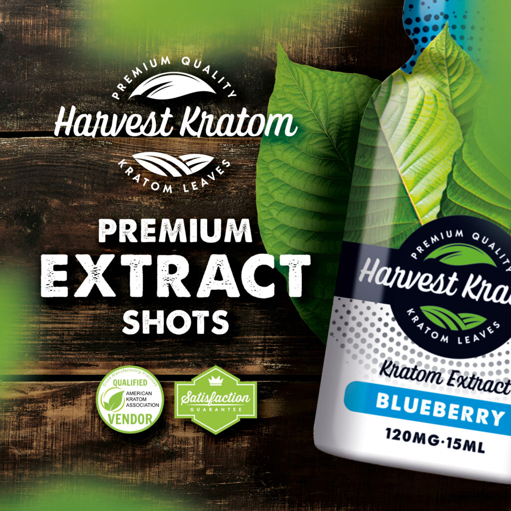 Image displaying Harvest Kratom Extract Shot, a premium and potent liquid Kratom product, perfect for those looking to Buy Kratom Shots Online.