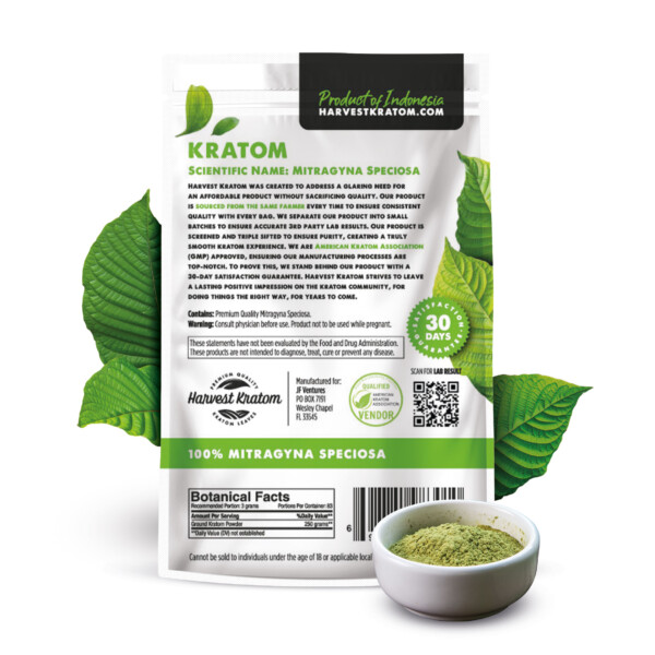 Green Borneo Kratom Powder 250 gram Back Harvest Kratom